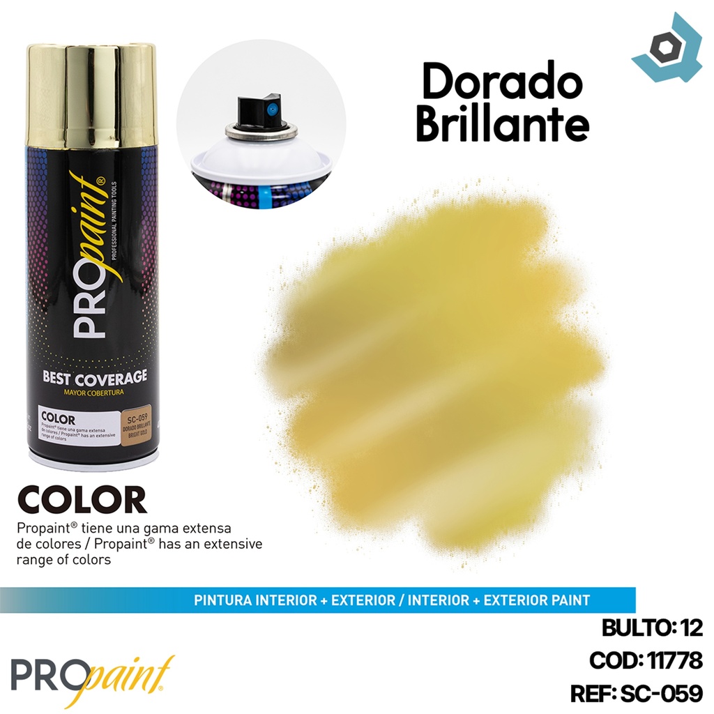 PINTURA EN SPRAY DORADO BRILLANTE PRO PAINT
