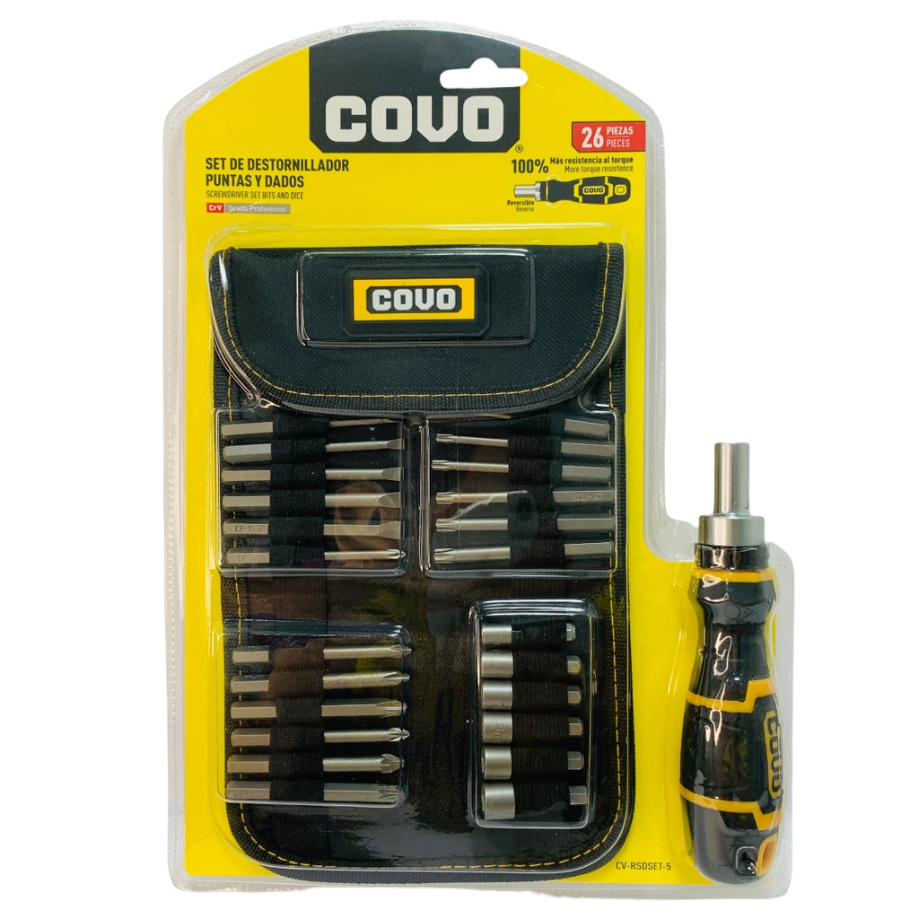 JUEGO DE DESTORNILLADORES 26 PZAS COVO