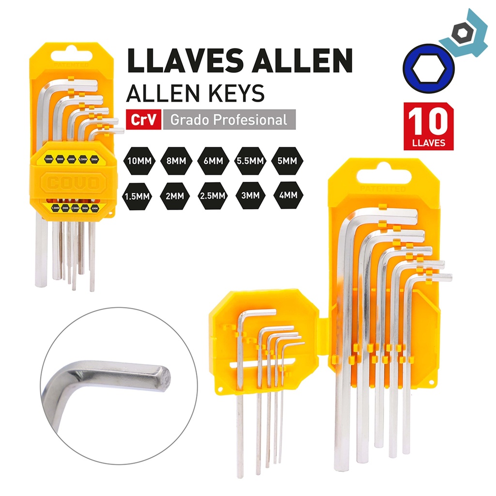 JUEGO DE LLAVES L ALLEN X10 PIEZAS COVO