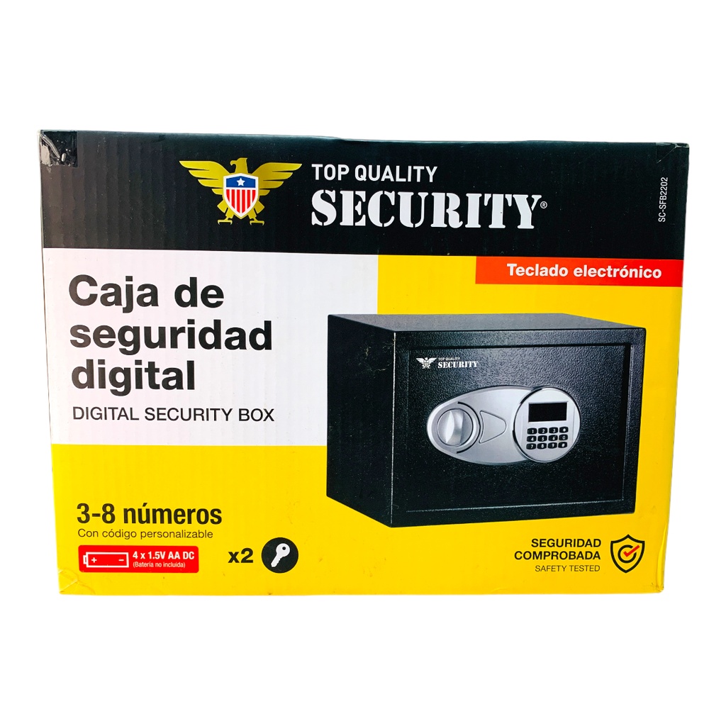 CAJA DE SEGURIDAD DIGITAL 25X35 CM NEGRO SECURITY
