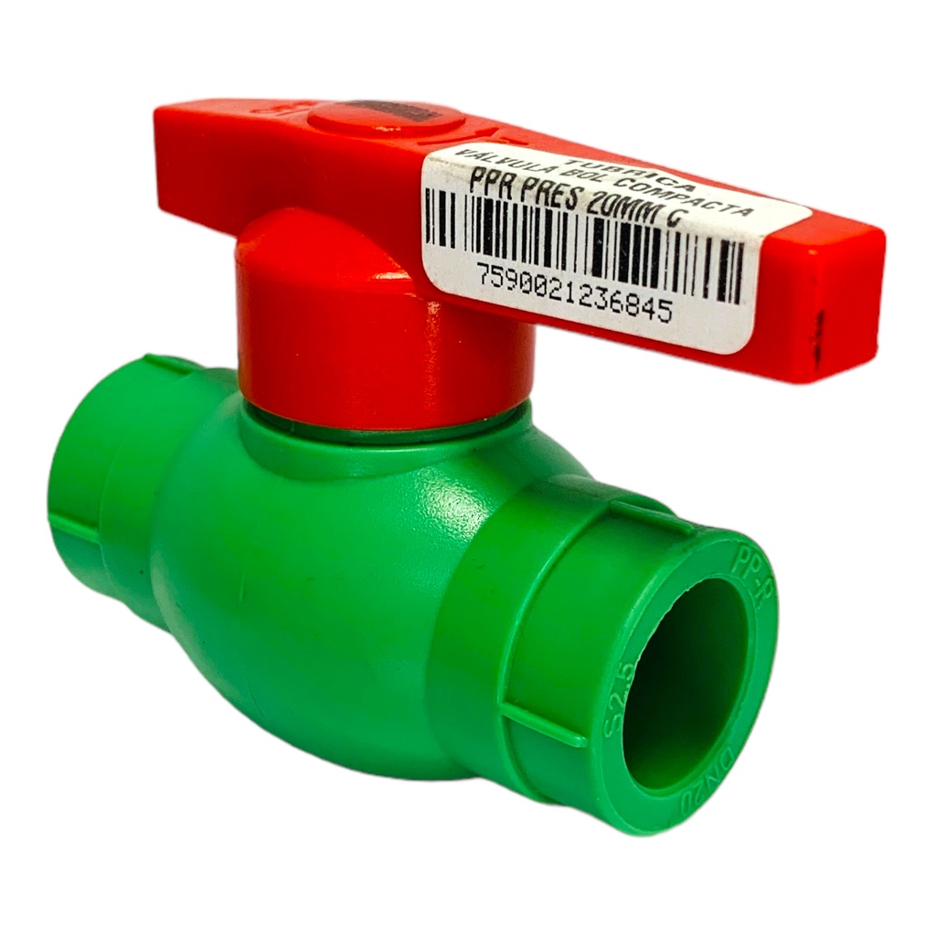 VALVULA BOLA COMPACTA PPR PRES 20MM C POLIFUSION TUBRICA