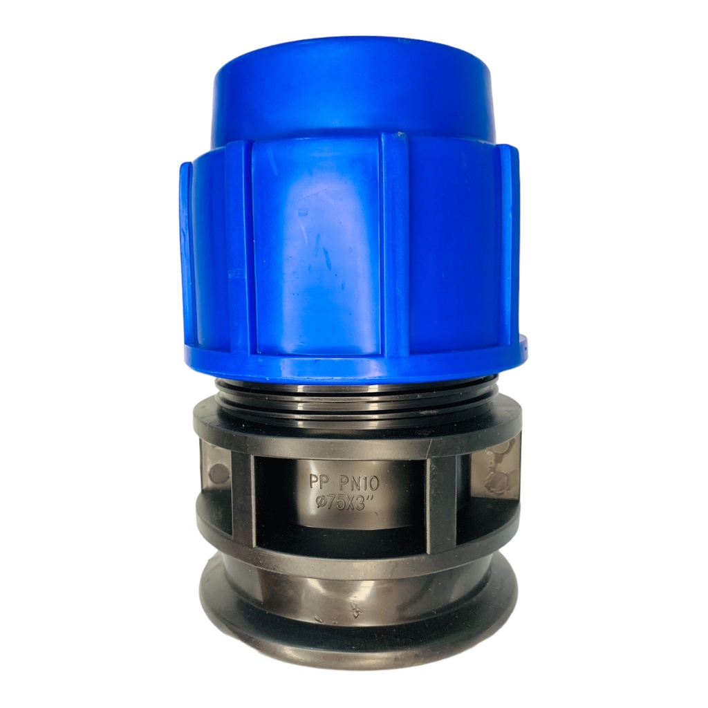 ADAPTADOR HEMBRA 75MM SALIDA 3" PARA RIEGO PEAD TUBRICA