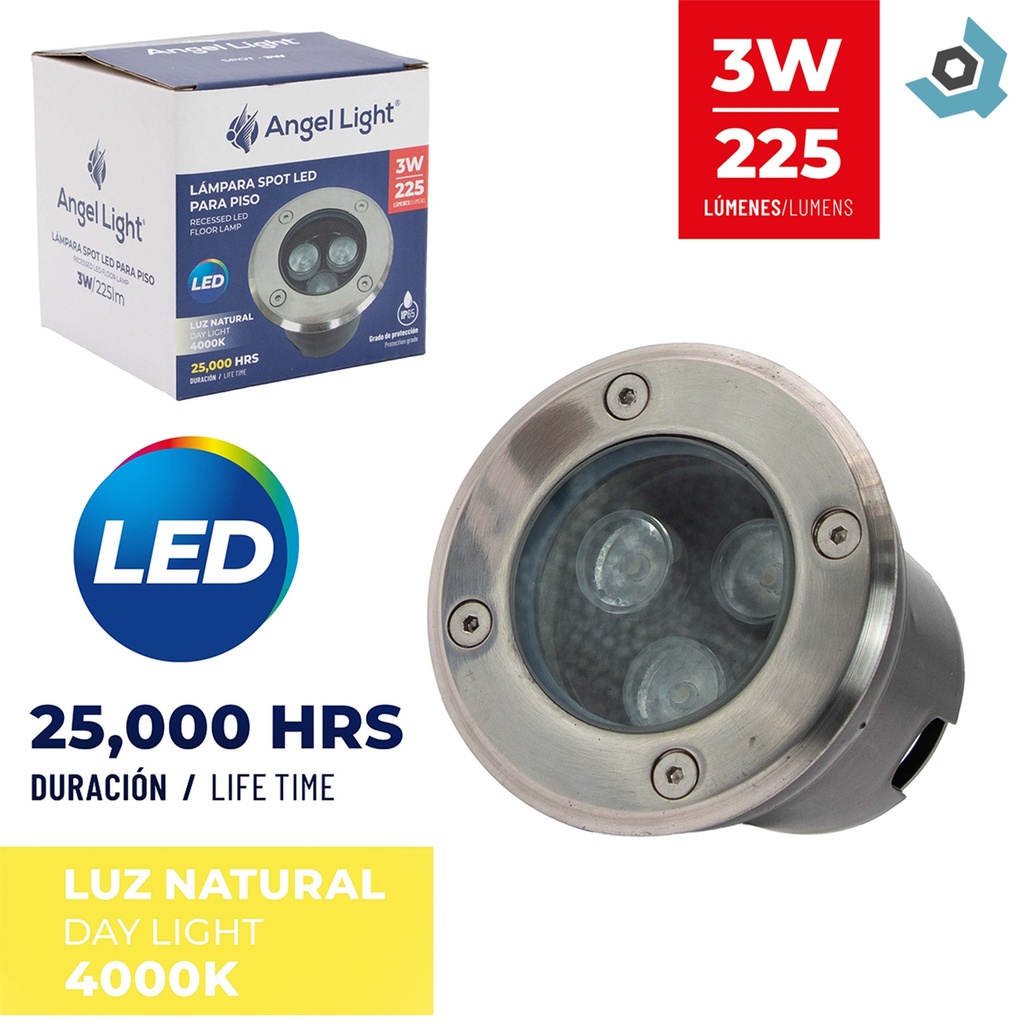 LAMPARA SPOT LED PARA PISO 3W 4000K ANGEL LIGHT
