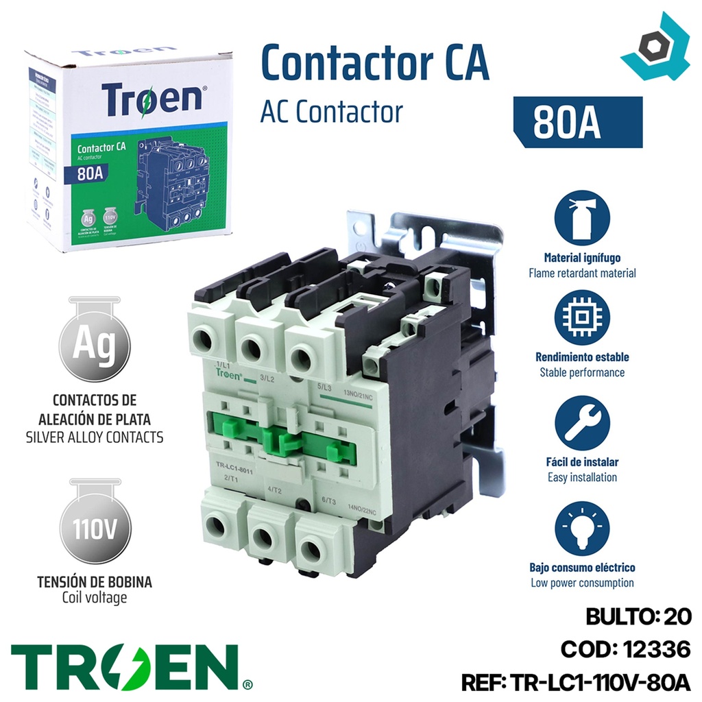CONTACTOR CA 80A 110V TROEN