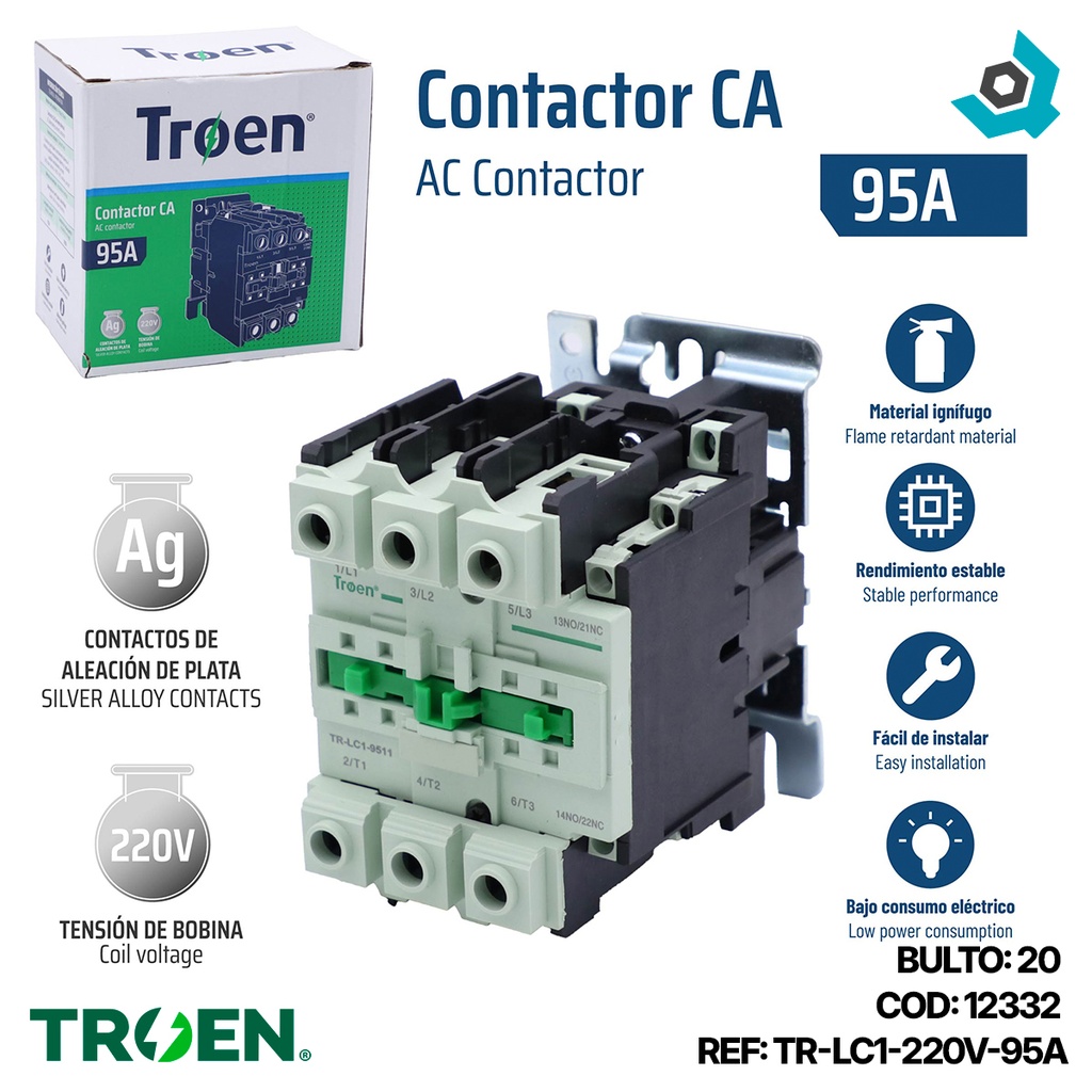 CONTACTOR CA 95A 220V TROEN