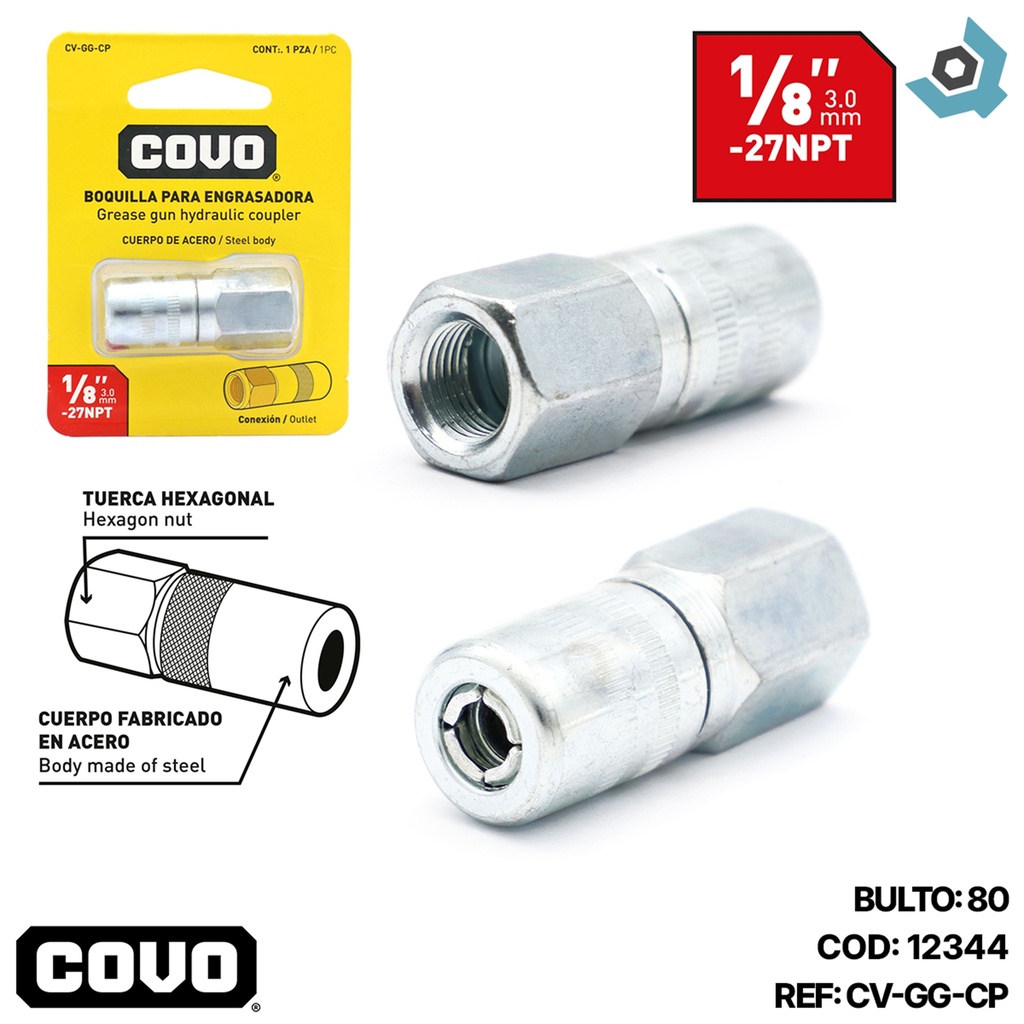 BOQUILLA PARA ENGRASADORA DE 1/8" COVO