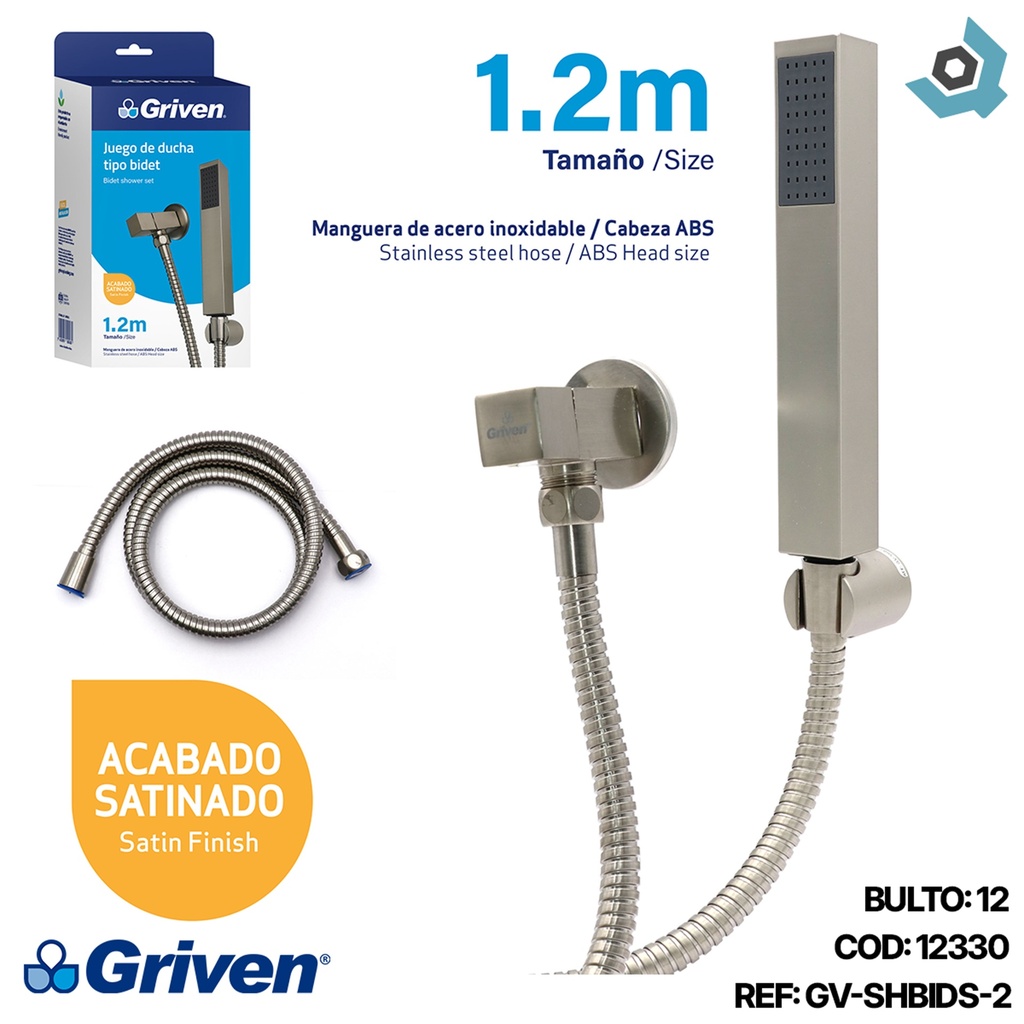 REGADERA PARA DUCHA TIPO BIDET SATINADO GRIVEN