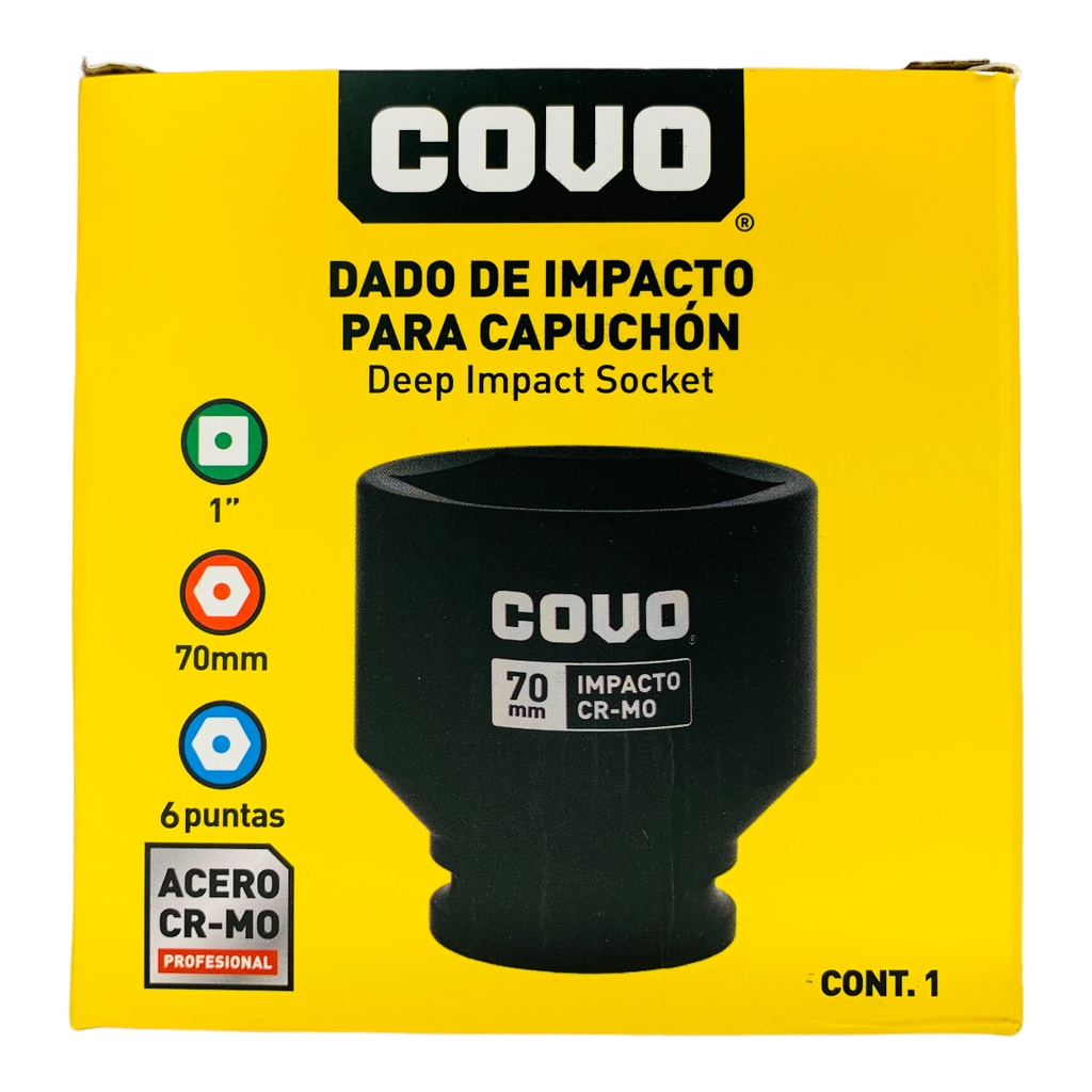DADO DE IMPACTO 70MM X 1” COVO