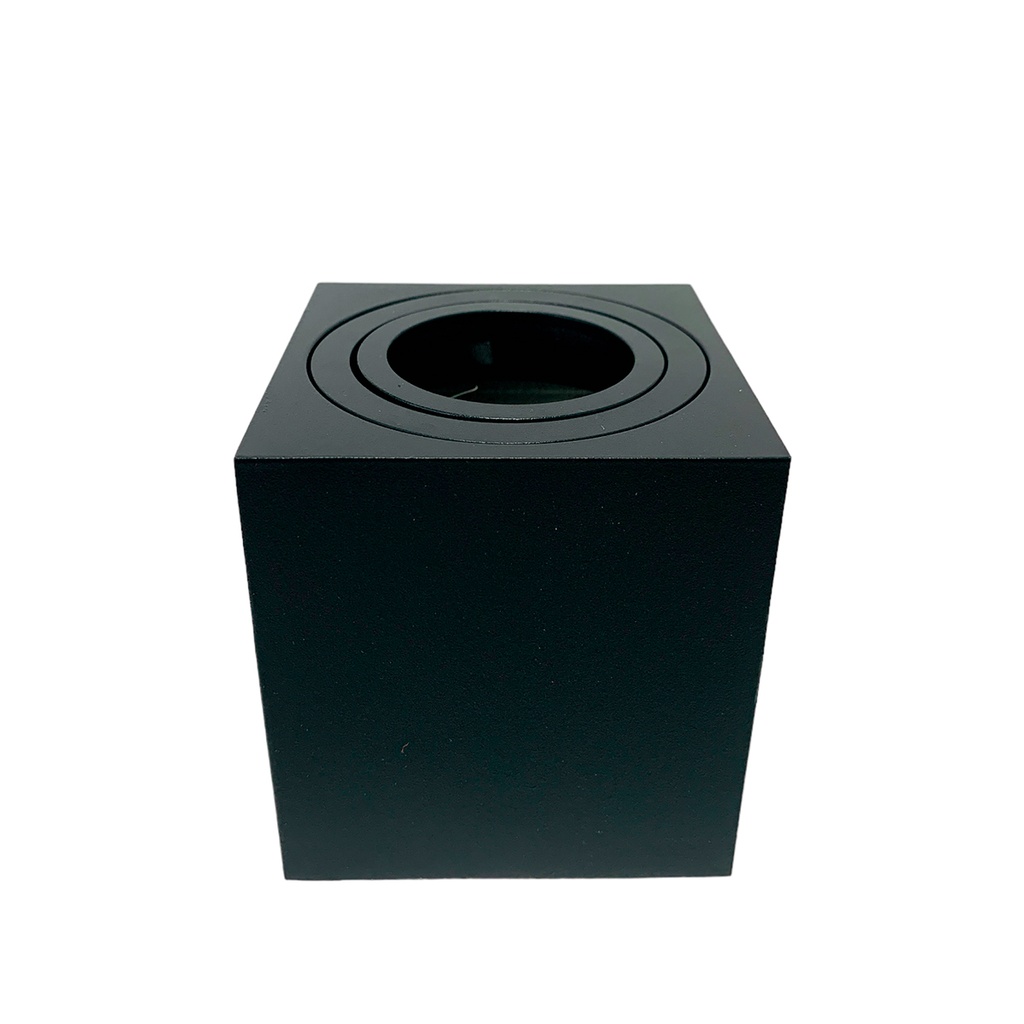 LAMPARA SPOT CUADRADA SUPERFICIAL GU10 8.4CM NEGRO ANGEL LIGHT