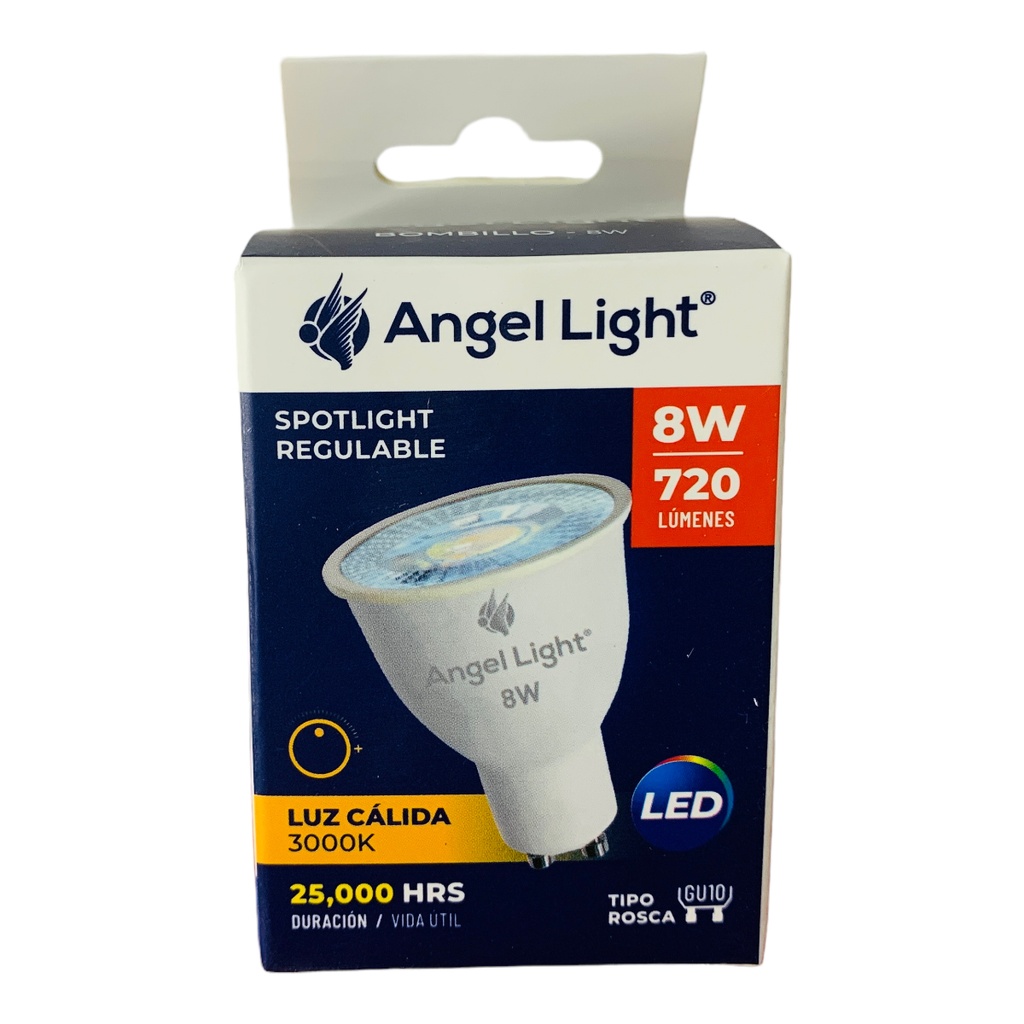 BOMBILLO LED REGULABLE 8W GU10 3000K ANGEL LIGHT