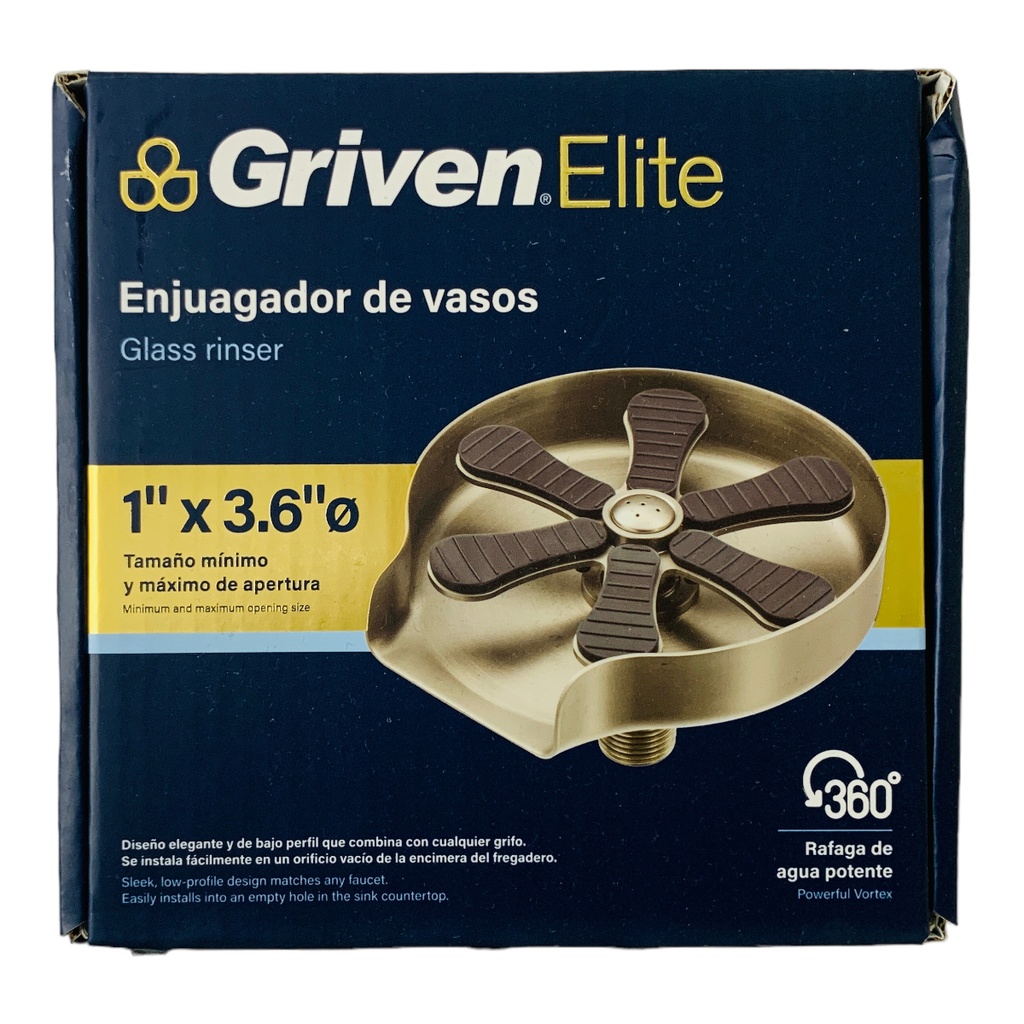 ENJUAGADOR DE VASOS CON REDUCCION A 3/8" GRIVEN ELITE