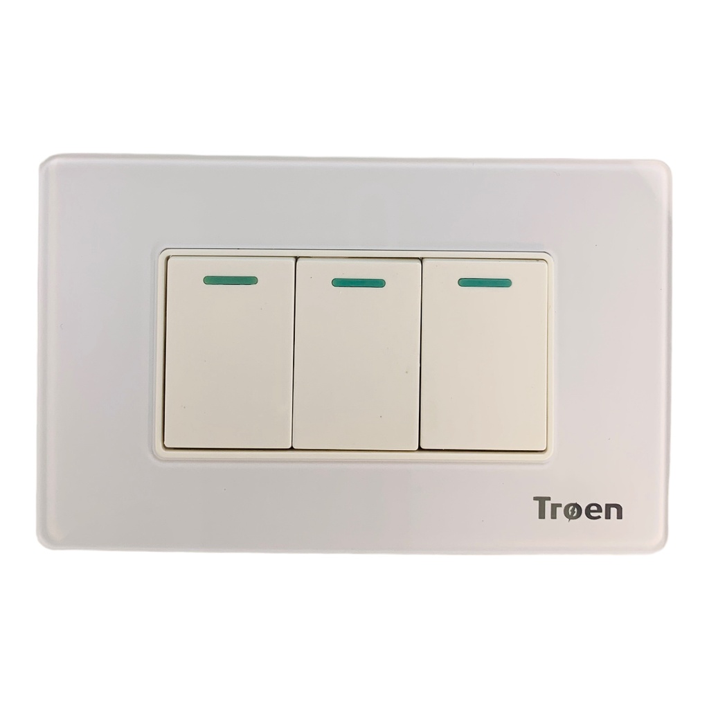 APAGADOR TRIPLE DE ACRILICO BLANCO TROEN