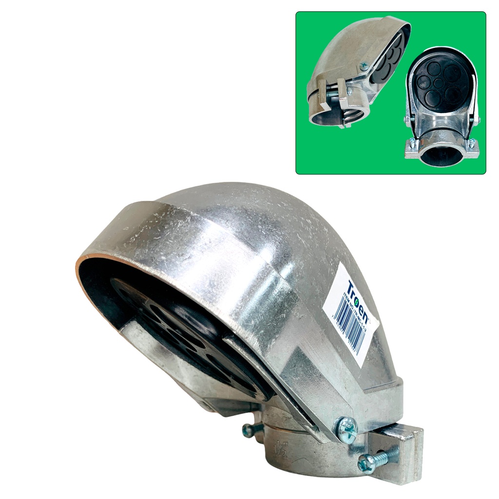 CABEZOTE CON ABRAZADERA PARA TUBOS DE 1 1/2" TROEN