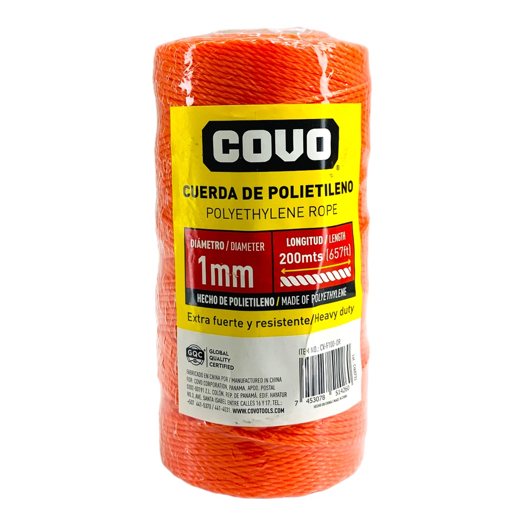 MECATILLO 1MM 200 METROS NARANJA COVO
