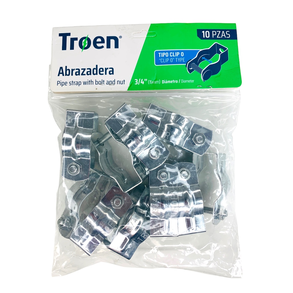 ABRAZADERA CLIP DE 3/4" 10 PZAS TROEN