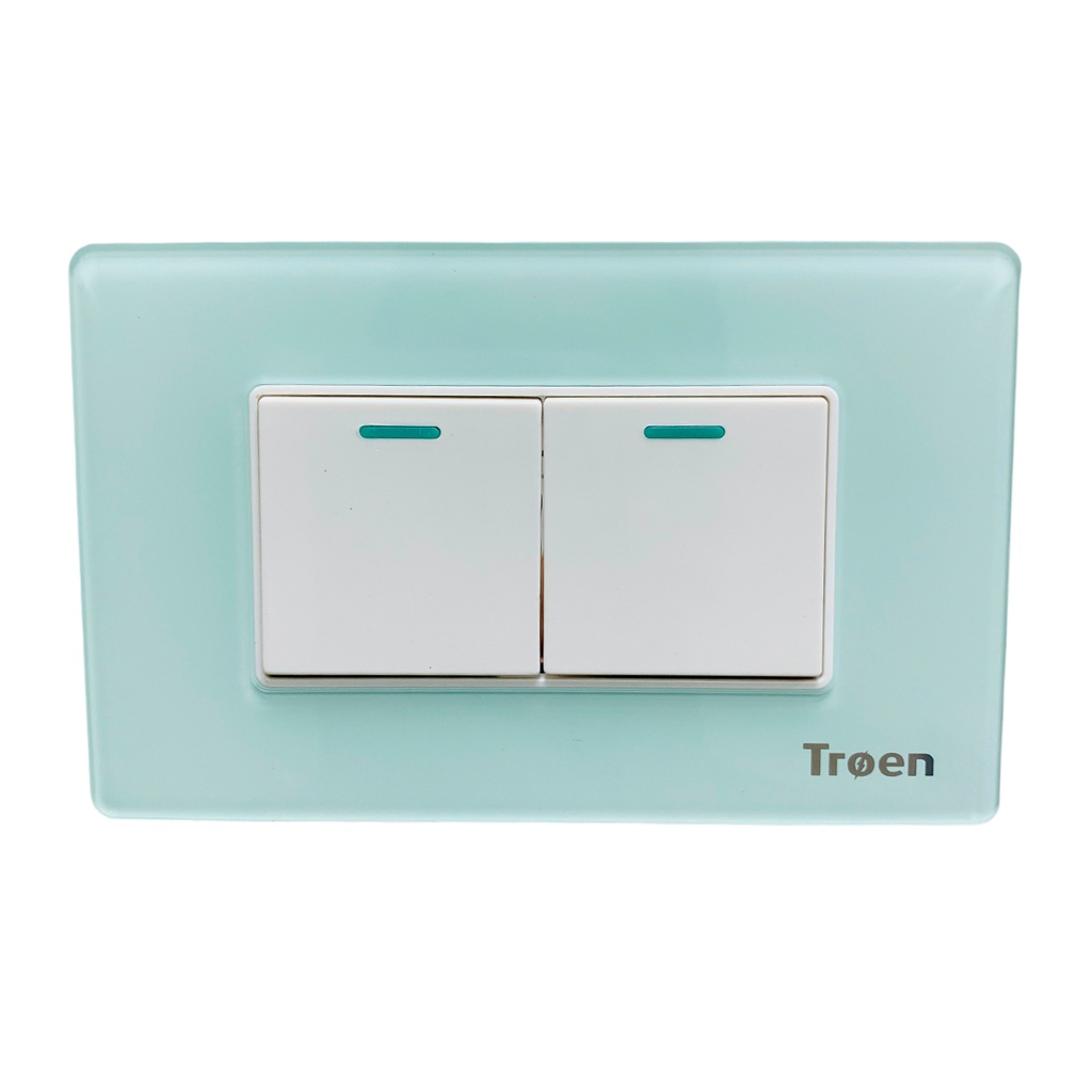 APAGADOR DOBLE DE ACRILICO VERDE AGUA TROEN