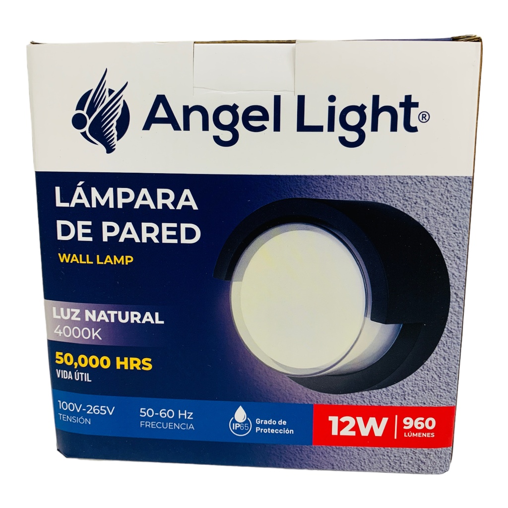 LAMPARA DE PARED REDONDA 12W 4000K ANGEL LIGHT