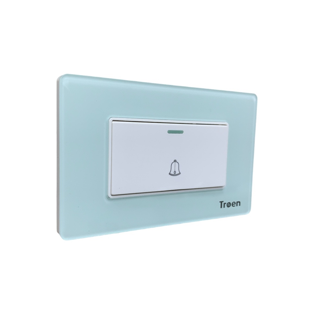 TIMBRE PARA PUERTAS DE ACRILICO VERDE AGUA TROEN