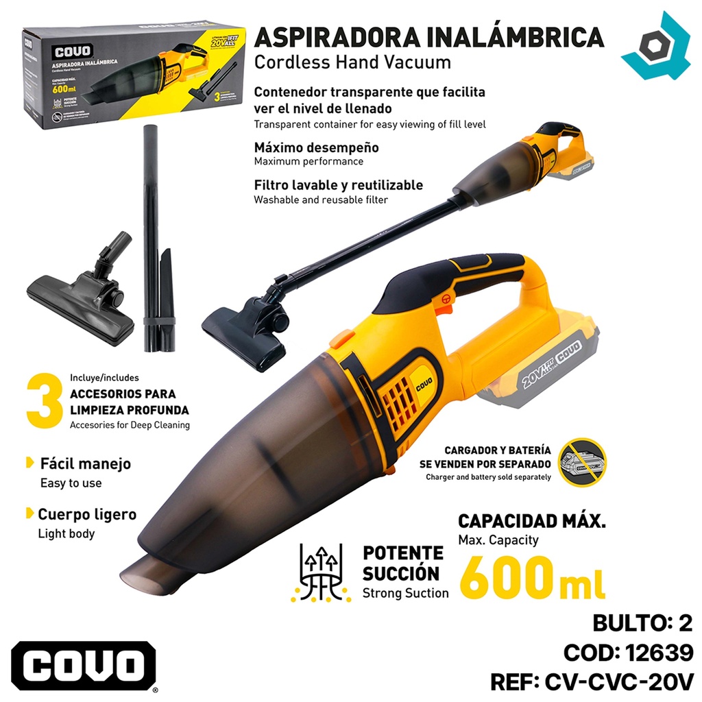 ASPIRADORA INALAMBRICA COVO