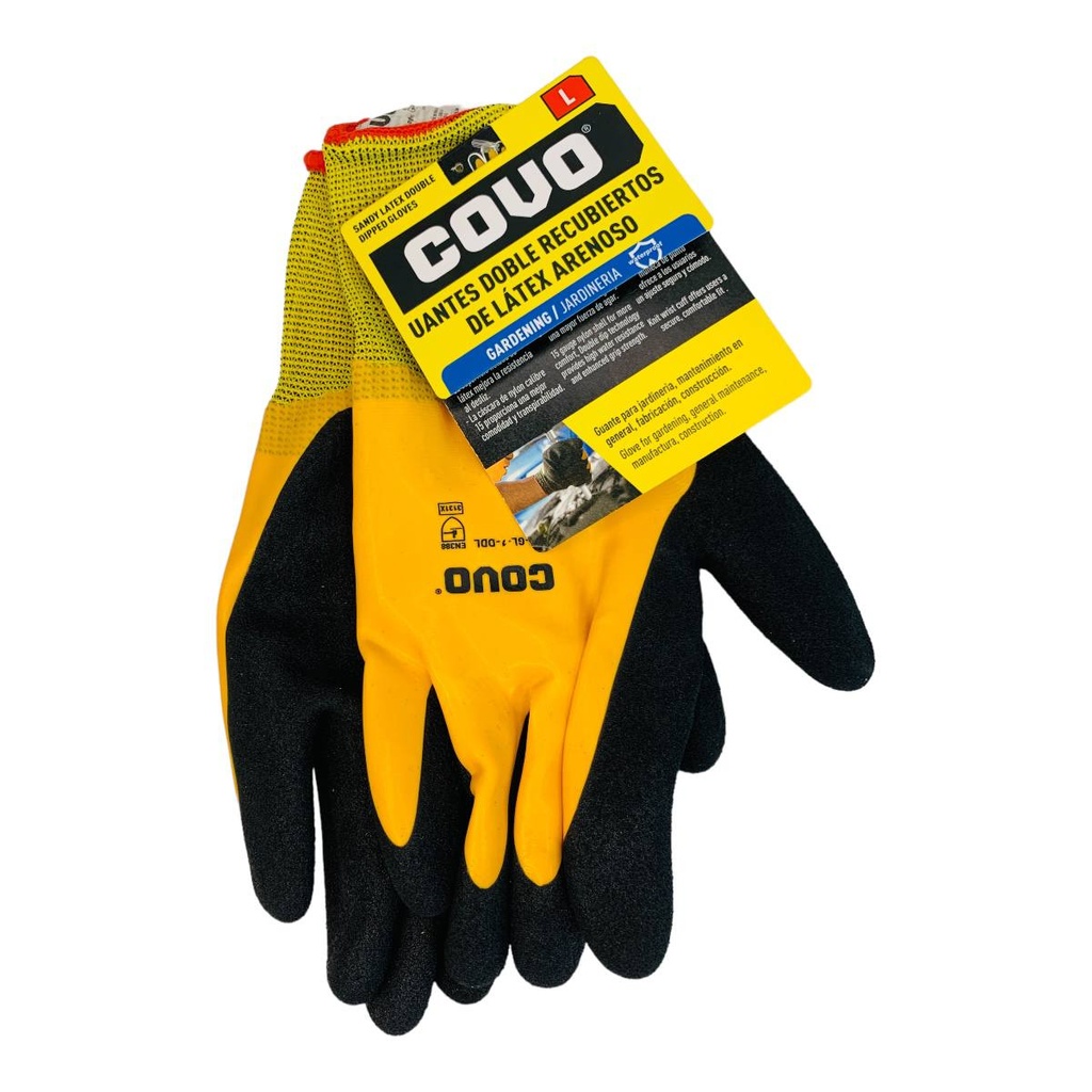 GUANTES DOBLE DE RECUBRIMIENTO DE LATEX ARENOSO COVO
