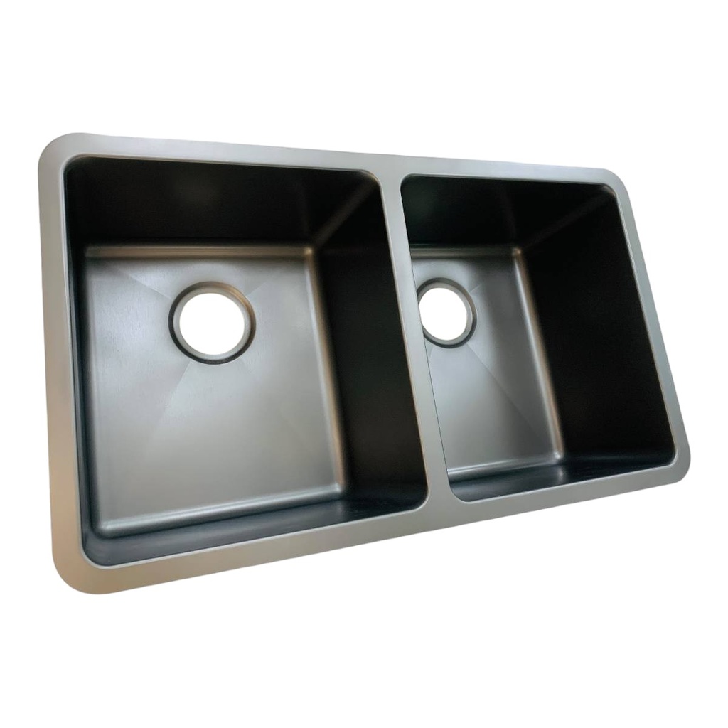 FREGADERO DOBLE SOBREPONER ACERO INOXIDBLE NEGRO MATE GRIVEN ELITE