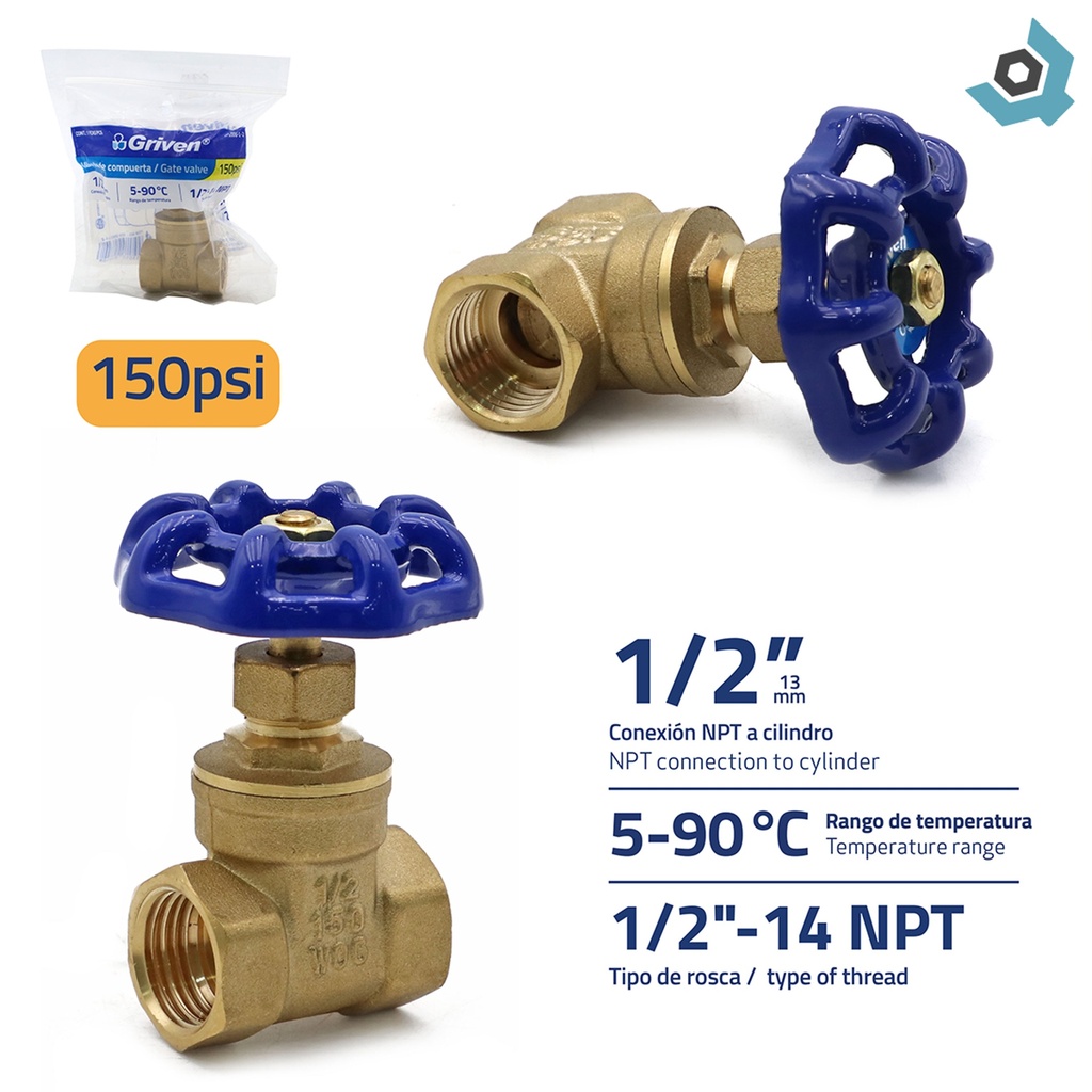 VALVULA COMPUERTA 1/2" GRIVEN