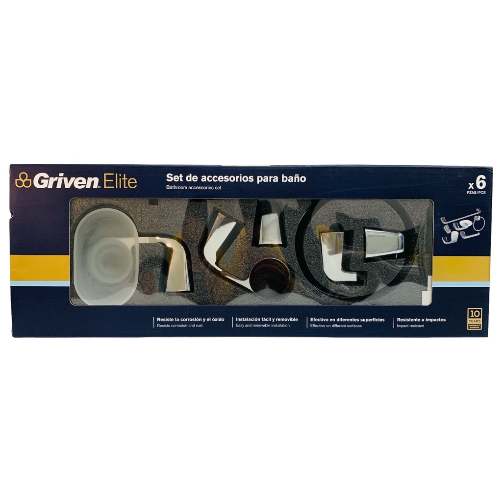 SET DE ACCESORIOS PARA BANO GRIVEN ELITE