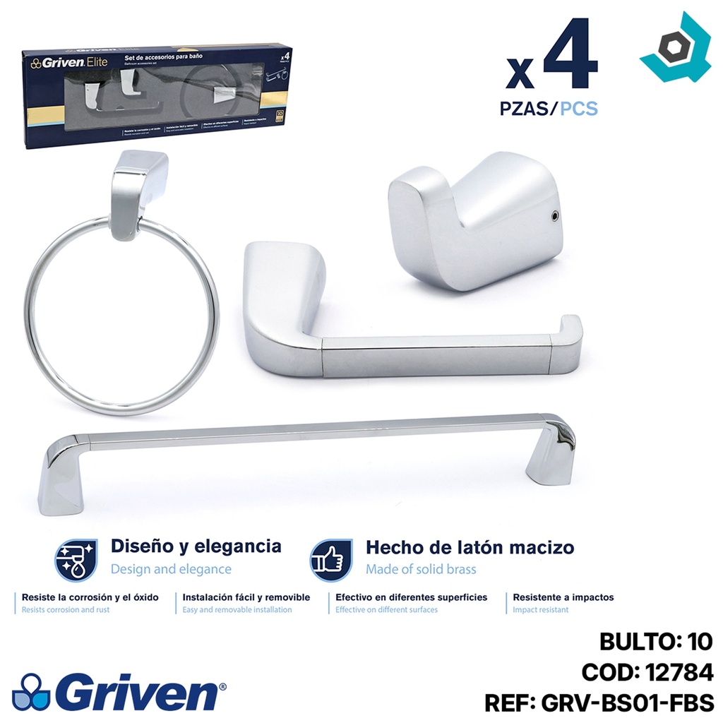 SET DE ACCESORIO PARA BANO GRIVEN ELITE