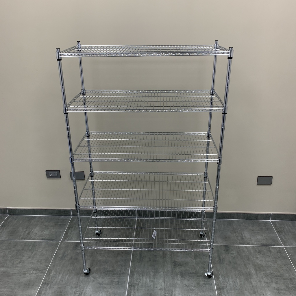 ESTANTE DE METAL MOVIL CROMADO