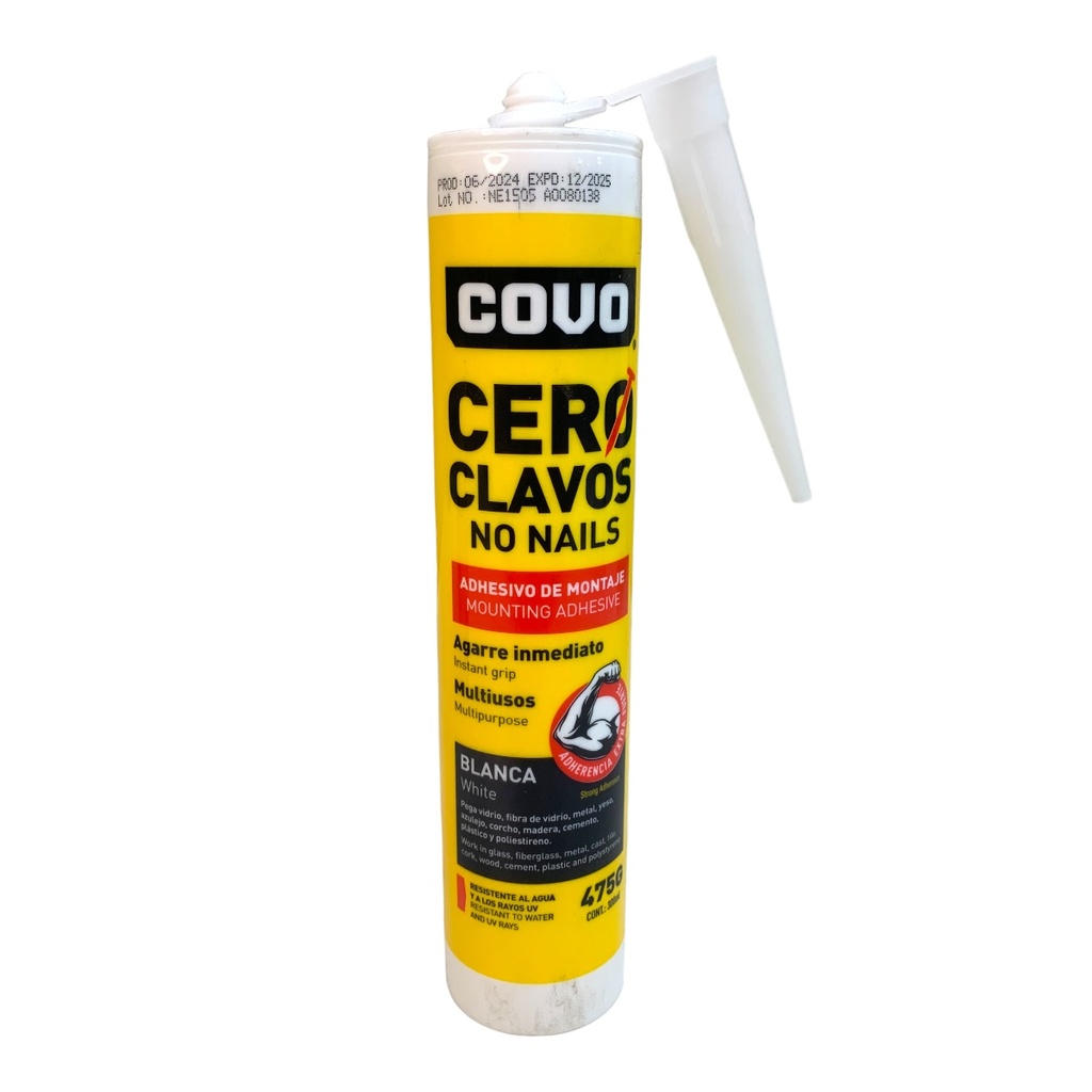 ADHESIVO DE MONTAJE CERO CLAVOS 300ML COVO