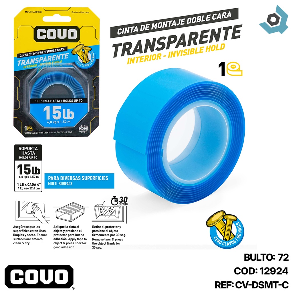 CINTA DOBLE FAZ 15LB COVO