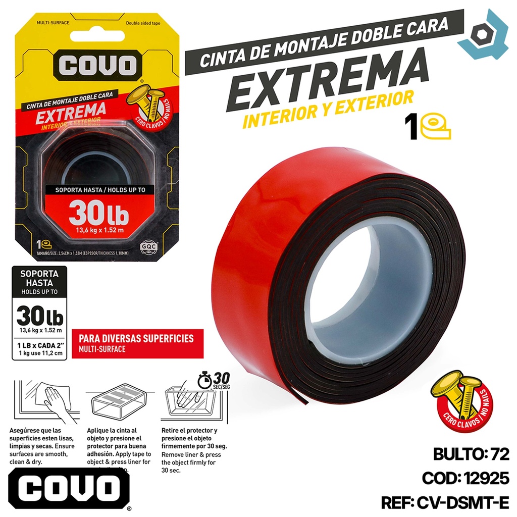CINTA DOBLE FAZ 30LB COVO