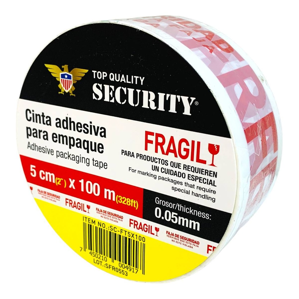 CINTA ADHESIVA 5CM X 100M PARA EMPAQUE SECURITY