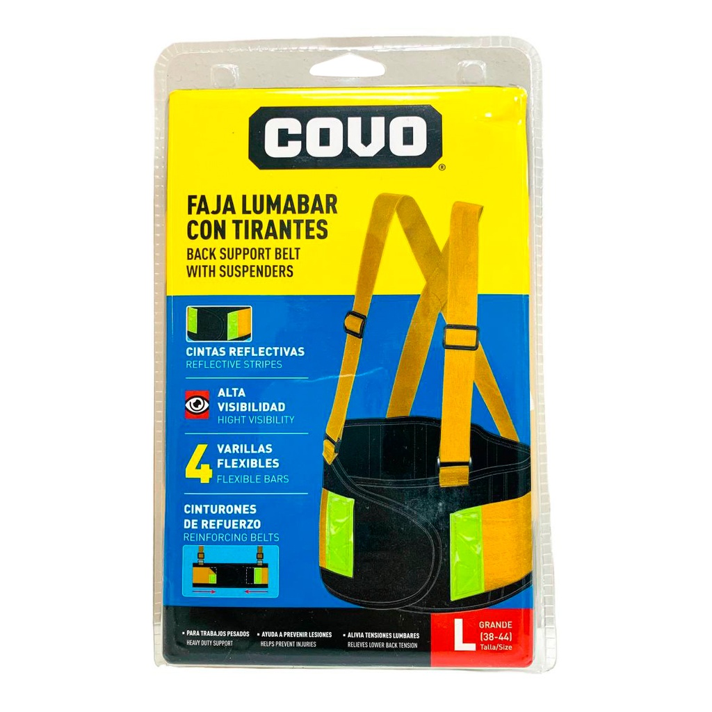 FAJA LUMBAR CON TIRANTES TALLA L COVO