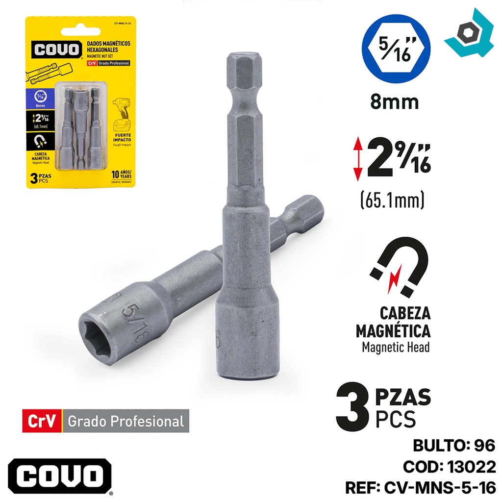 DADOS MAGNETICOS HEXAGONALES 3 PZAS COVO