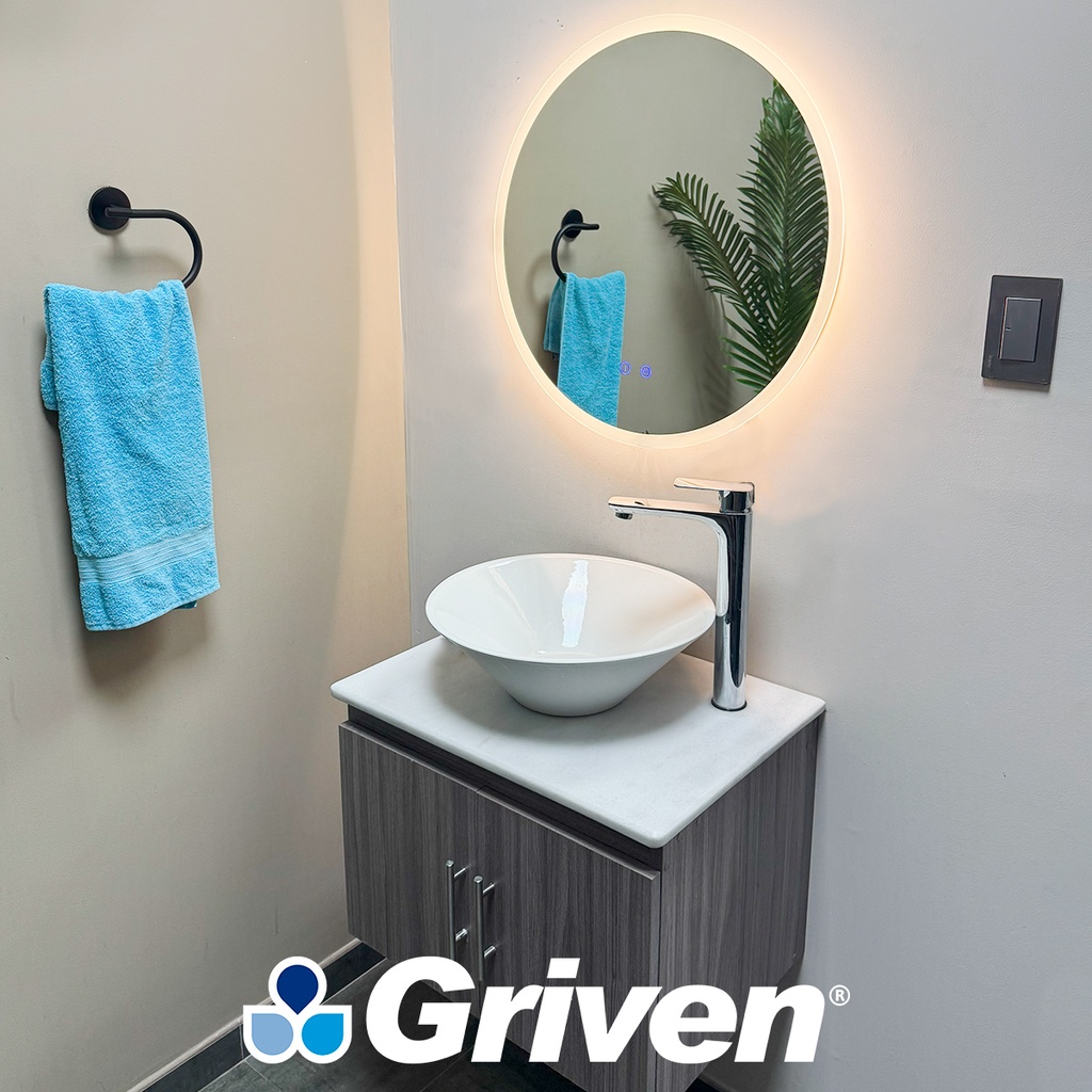 ESPEJO REDONDO 60CM ANTI-HUMEDAD + LUZ LED GRIVEN