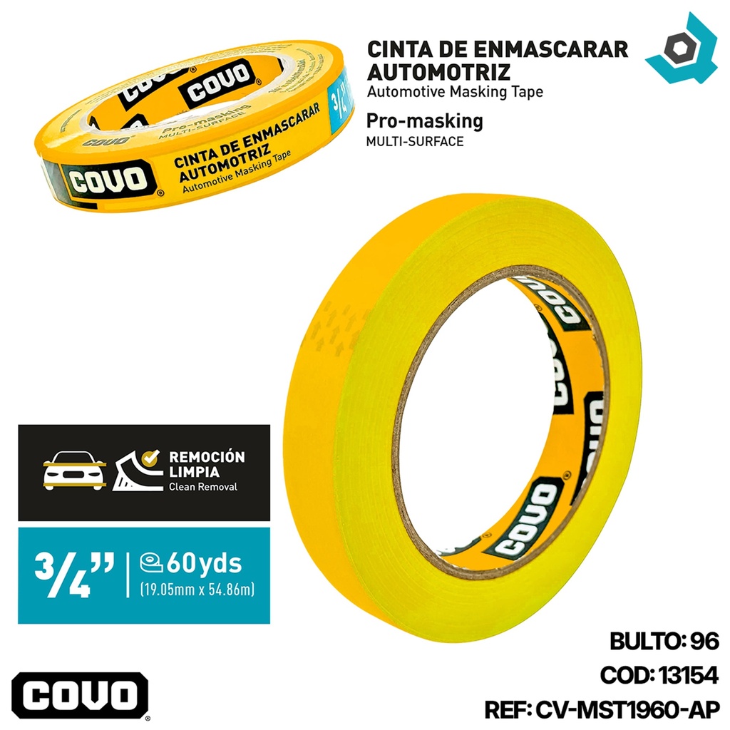 TIRRO PARA ENMASCARAR 3/4" AUTOMOTRIZ COVO