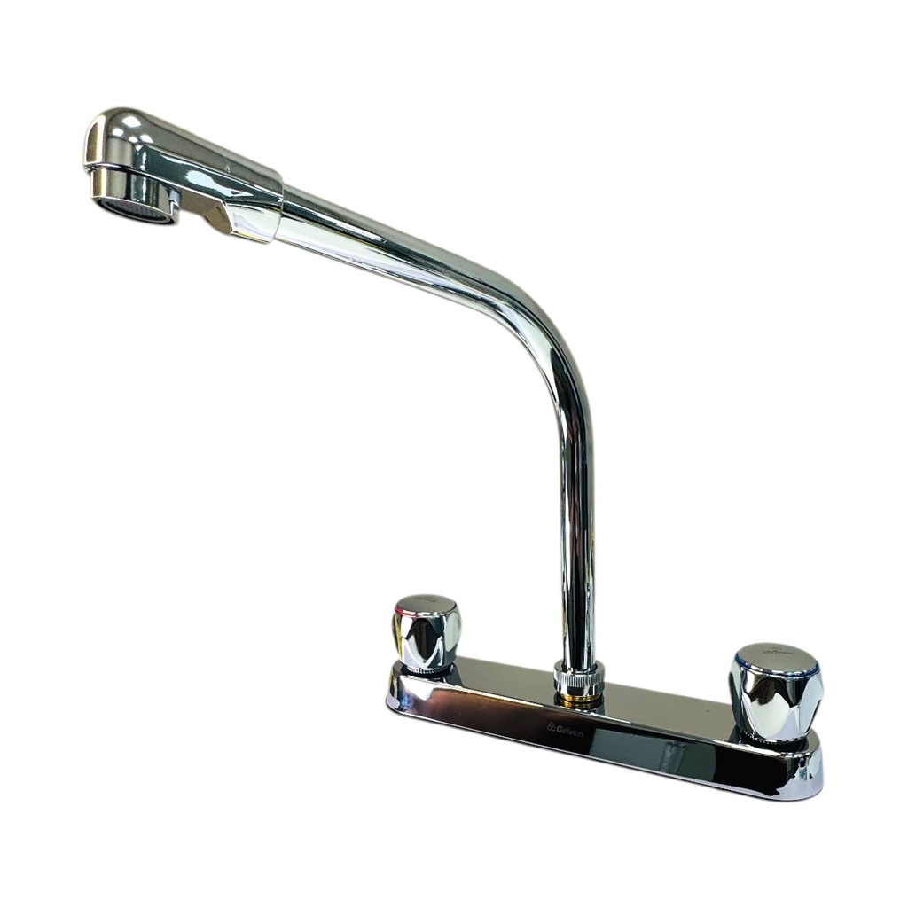 GRIFERIA PARA FREGADERO DOBLE MANIJA CROMADO GRIVEN