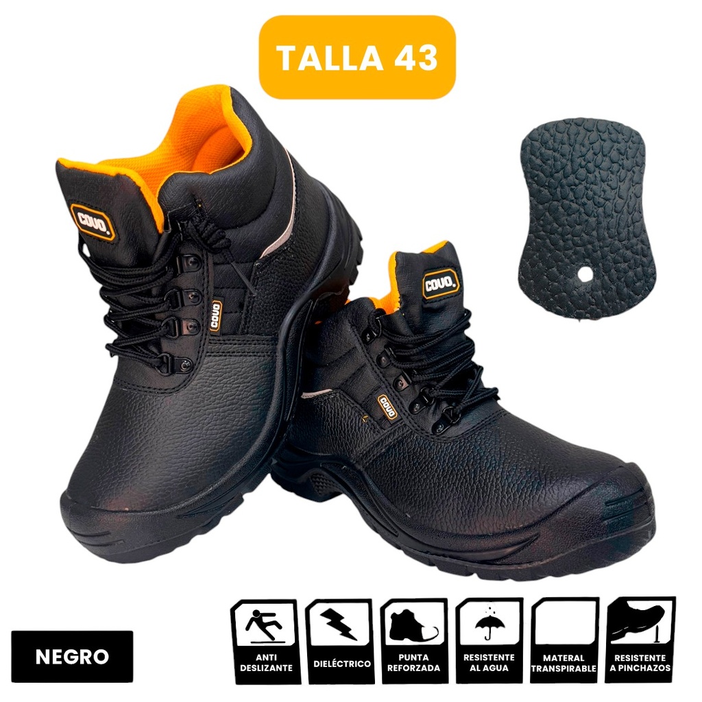 BOTAS DE SEGURIDAD NEGRAS TALLA 43 COVO