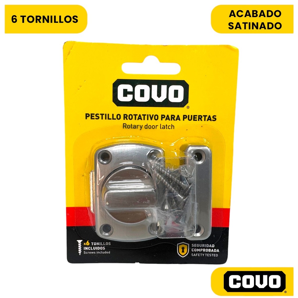 CERRADURA ROTATIVA PARA PUERTAS SATINADO COVO