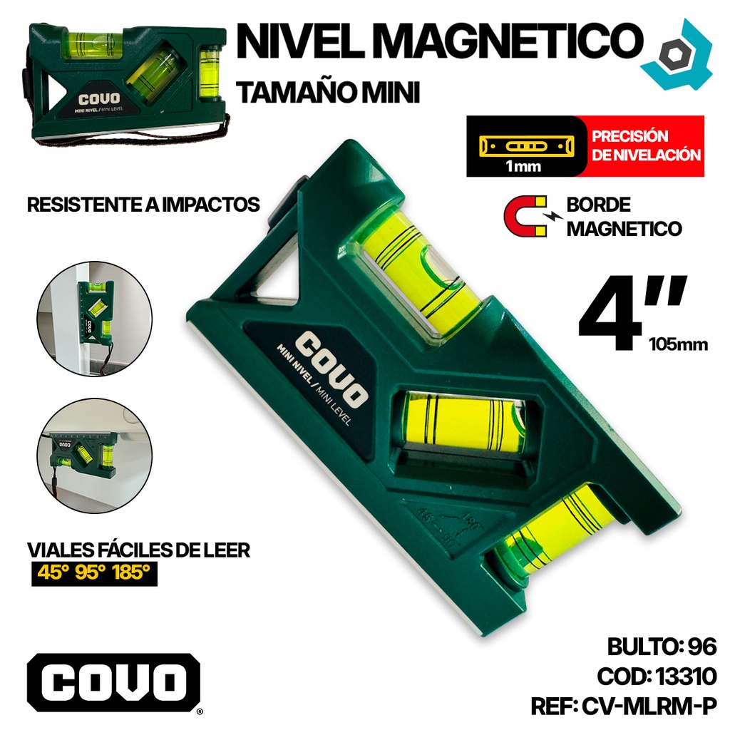 NIVEL MAGNETICO 4" MINI COVO