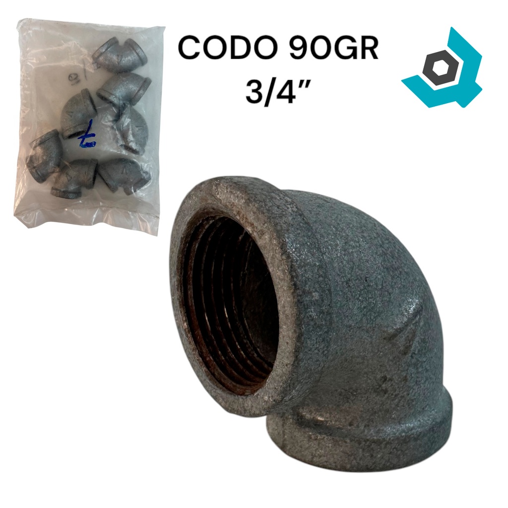 CODO 90GR 3/4" GALVANIZADO HR
