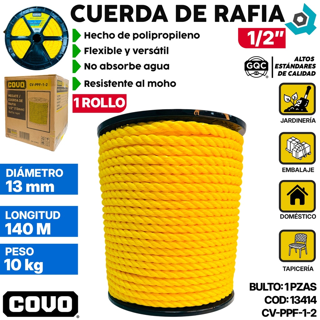 RAFIA 1/2" 140 METROS COVO (MECATE)