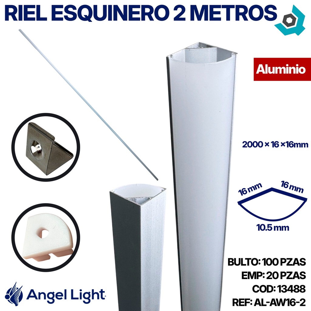 RIEL ESQUINERO 2 METROS ANGEL LIGHT