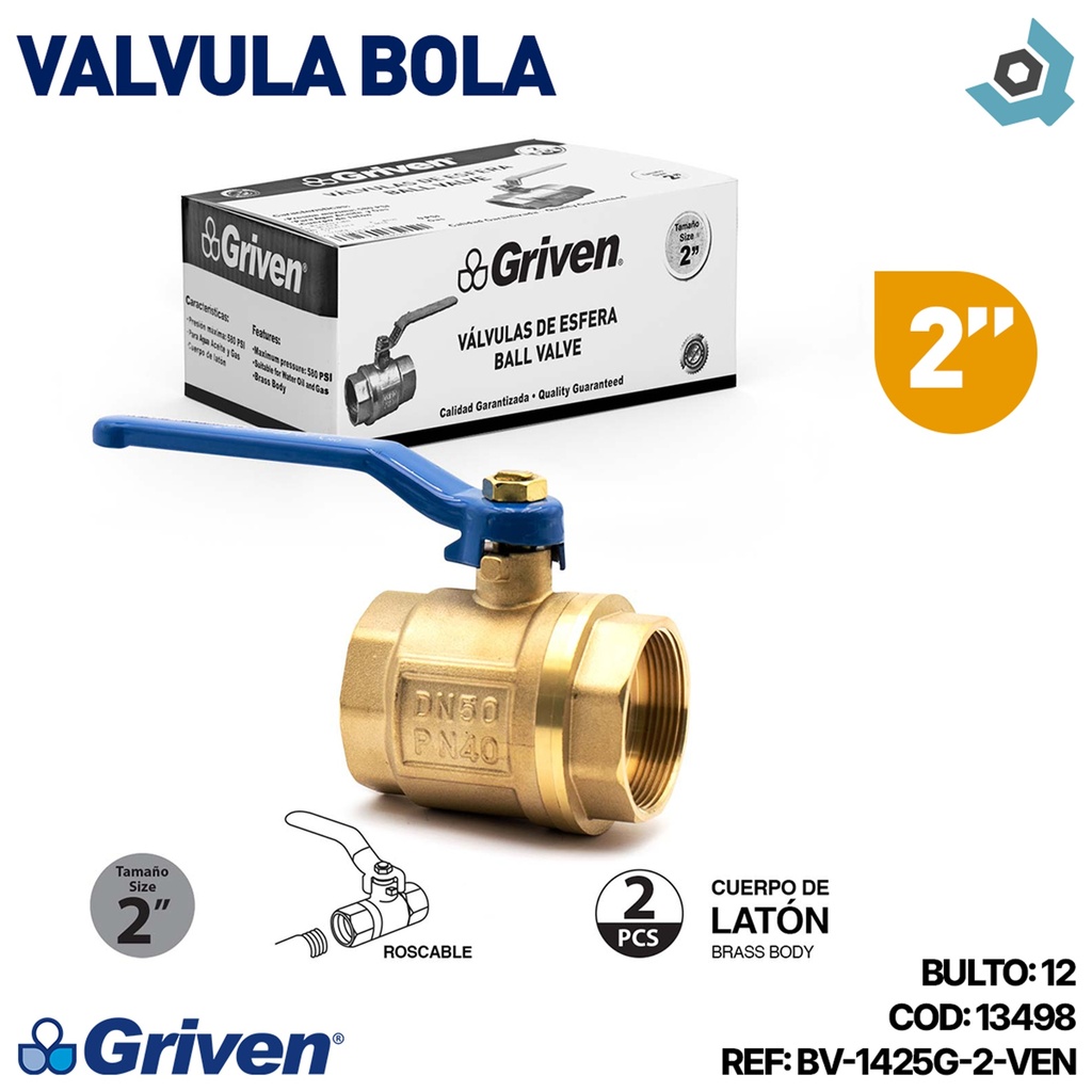 VALVULA BOLA 2" GRIVEN