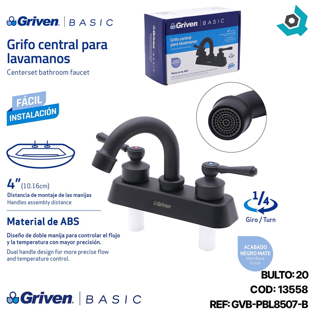 GRIFERIA CENTRAL PARA LAVAMANOS GRIVEN BASIC