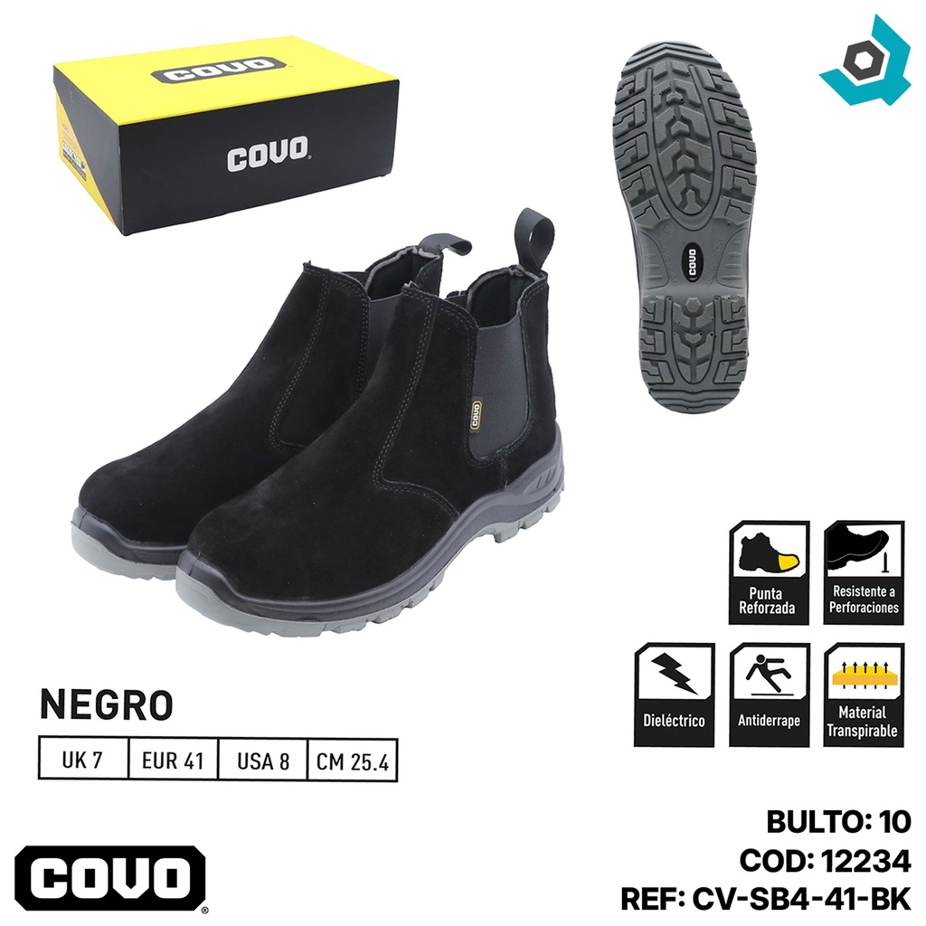 BOTAS DE SEGURIDAD NEGRAS TALLA 41 COVO