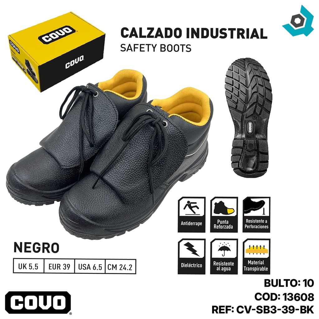 BOTAS DE SEGURIDAD NEGRAS TALLA 39 COVO