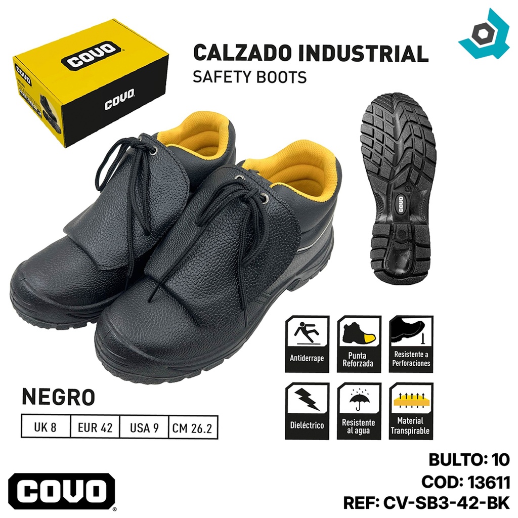 BOTAS DE SEGURIDAD NEGRAS TALLA 42 COVO