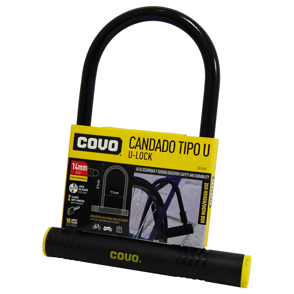CANDADO PARA BICICLETA 21CM X 11CM COVO